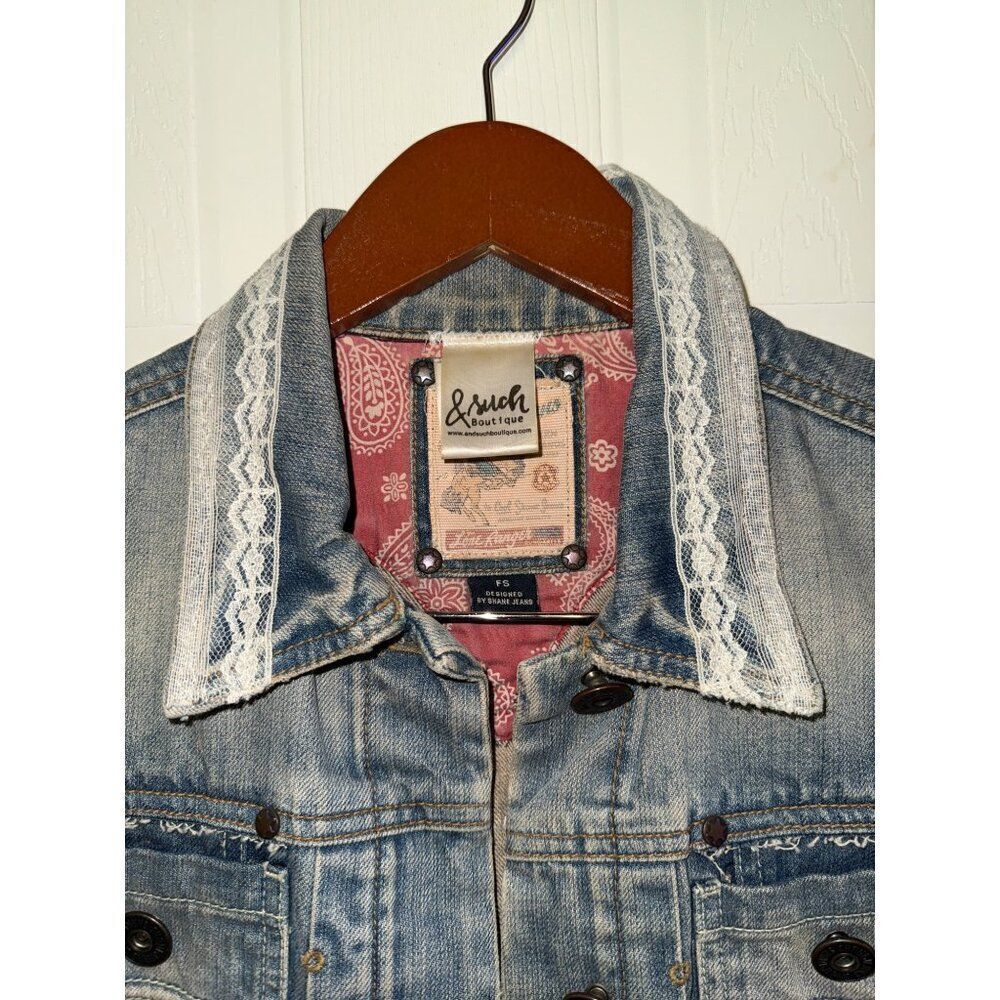 Shane Jeans Denim Embellished Vest Size Small‎ - Picture 4 of 16